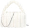 Meliyya Damen Fellimitat Schultertasche Plüsch Umhängetasche Flauschige Handtasche mit Plüsch Top Griff Kette, Weiß