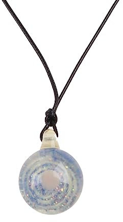 LUOFANG Glas-Anhänger-Halskette, Universum, Nebel, Weltraum, Kosmos, Glaskugel-Schmuck