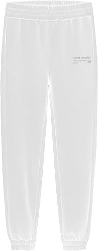 COLMAR Likeble Damen-Hose 9249 Weiß angeraute Baumwolle Taschen Logo 3D AI23, Weiß, S