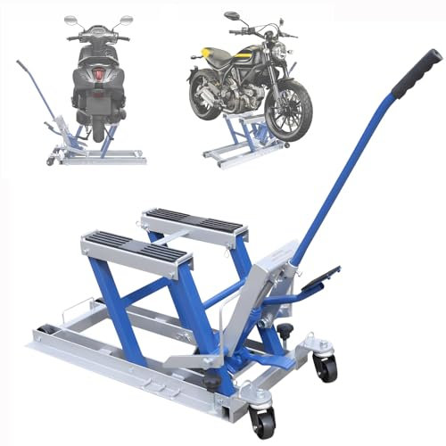 NaMaSyo Motorrad Jack 680KG Lift Montageständer Bock Klapplift Scherenfahrräder Garage Reparaturständer Breites Deck Hebezeug Ständer Für Fahrrad Motor Cruiser Straße