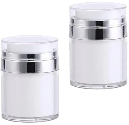 Airless Pump Bottle Portable Cream Jar Vacuum Bottle Travel Airless Pump Jar Moisturiser Container Moisturiser Pump Dispenser Refillable Portable Cosmetic Jars(2pcs 30ml)