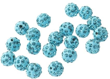 VILLFUL 20St Kugeln bohren Halsketten mit Kristallen Perlen zur Schmuckherstellung runde gerade Löcher Strass Kristall Halskette runde Bohrkugeln Abstandsperlen Diamant Zubehör Ton