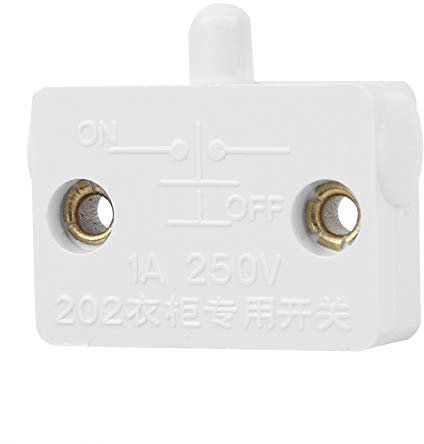 2 Stück Lichtschalter, Schranktürschalter, Weiß, Haussteuerungsschalterzubehör, Weiß, Selbsthaltender Knopf, Kleiderschrankschalter, Interruttore Armadio, Fischgrätenzahnräder