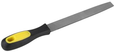Lime Plate de 8 Pouces, Lame Lisse avec Lime à Bord de Poignée, Affûtage de Lime Métallique en Acier au Carbone T12 pour Perceuses, Cisailles, Lame de Tondeuse à Gazon, etc.