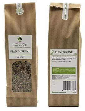 Tisana Piantaggine 200 grammi - Erboristeria Simoncelli - Infuso Naturale con Foglie di Piantaggine per Alleviare Disturbi Intestinali e Mal di Gola