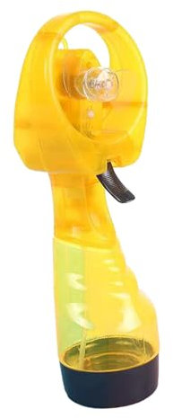 Gralara Deluxe Handheld Powered Water Misting Fan Personal Mister Sprayer Fan Replenish Water Water Spray Fan for Travelling Home, yellow