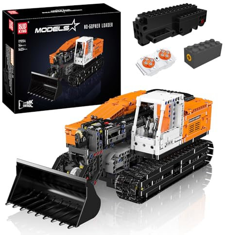Mould King 17054 Technik Bulldozer Bausteine, 1423 Teile Ferngesteuert Raupen Teleskoplader, MOC Traktor Technologie Klemmbausteine Bausatz Spielzeug für 8+ Jahre