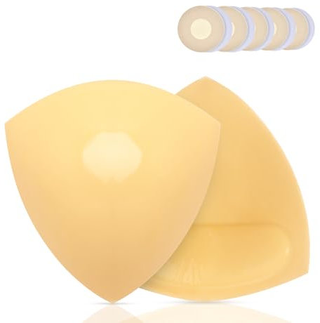 Nimiah Double-Sided Sticky Bra Inserts - Sticky Push up Breast Pads Self-Adhesive on Both Sides for Bikini Dress M 34-36B/C Beige