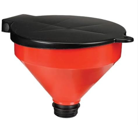 10Inch Funnel Tank with Lid and Mesh - Fine Mesh Filter for Easy Refilling - Thick Plastic Fuel Funnel for Petrol, Diesel, Oil, Ad-blue, Water, Screen Wash