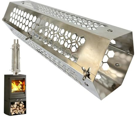 Canna fumaria per bruciatore a legna - Canna fumaria esagonale per forno esterno in acciaio inossidabile con fori aperti, in metallo resistente al calore per stufe da picnic, stufe da ,