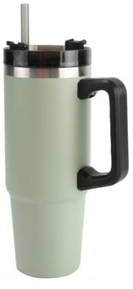 Home Universal® 890ML - Taza de Viaje con Tapa y Pajita para Coche | Taza Térmica de Café con Aislamiento de Doble Pared | Acero Inoxidable (Verde Oliva)