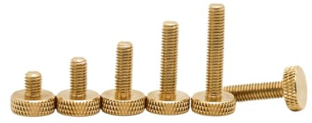 NUZBCPETR Rändelschrauben aus Messing, rund, großer, Flacher Kopf(M5 0.8 x 20mm)