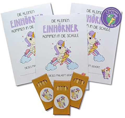 FEENSTAUB Malhefte Rätselhefte Einschulungsfeier Beschäftigung für Kinder Schulanfangsfeier, Malbuch & Buntstifte Einhorn, Schulanfang Geschenke, Malvorlagen 1 Schultag, Einschulung Geschenk