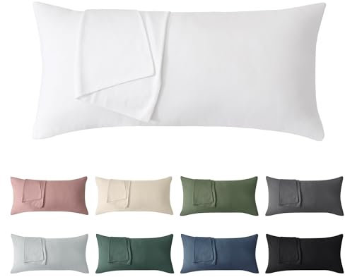 Jellymoni Kissenbezug 30x50 Baumwolle 2er Set Kissenbezüge Weiß Oeko-Tex aus 100% Gewaschene Baumwolle Kopfkissenbezug mit Verstecktem Reißverschluss Weich 2 Stück Kissenhülle für Kissen 30x50cm