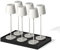 KELLY WHITE LED Tischleuchte Touch Wireless Aluminium weiß dimmbar H38cm mit Ladeplatte 6er Set