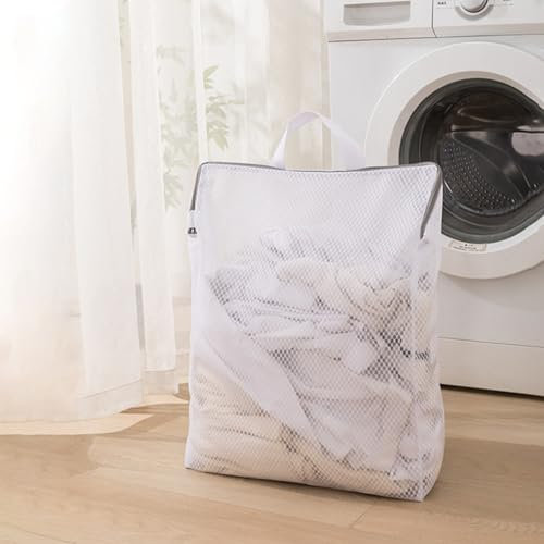 DoocliB Wäschenetze für Waschmaschine,2 Stück wäschenetz mit Griffen,mit Reißverschluss,Empfindliche Wäsche, Haltbar Wäschebeutel, für Wiederverwendbare Wäschebeut(40x50cm)