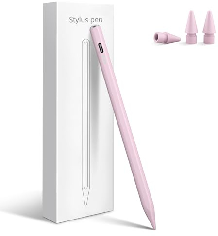 Penna stilo per iPad con ricarica rapida di 13 minuti, matita sensibile all'inclinazione del palmo per iPad Pro 11/13 M4 2018-2024, iPad Air 11/13 M2, iPad Pro 11/12.9, iPad 10/9/8/7/6, iPad Air