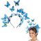 Tyqour 14 Papillons, serre-têtes papillon -Coiffe Papillon - Bleu - Pour carnaval, fascinateur et fée