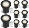 Fiqops 8er Set Bodenstrahler außen IP67,Bodeneinbaustrahler aussen mit LED GU10 3W Naturweiß (Wechselbar) rund Bodenleuchten Schwenkbar Mit Mattierten Ersatzlinsen Bodenspot befahrbar 230V