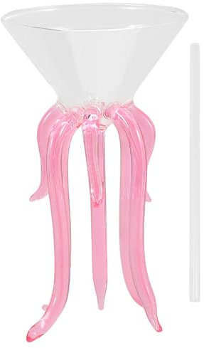 CONGARTENO Weinkelch Octopus Form Glasbecher Für Rotwein Cocktails Kaffee Saft Party Geburtstag Dekorative Becher Getränkekelche Glasbecher Weinbecher