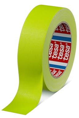 tesa 4671, Gewebeband Duct Tape, Warnband, Markierungsband, Neonfarben, Farbe:Neongelb, Abmessung:38mm x 25m
