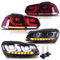 VLAND Scheinwerfer & Rücklicht für Golf 6 TSI Halogen 2008-2013 (Nicht für GTD/GTI/R), mit D2H-Xenon (+Schwarz)