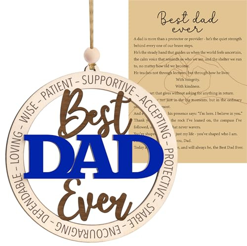 Best Dad Ever Ornament with Card, Best Dad Ever Gifts for Stepdad Newdad