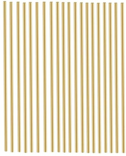20PACK 2mm Solid Round Brass Rod Lathe Bar Stock Kit for DIY Craft Tool, 2mm / 0.08 inch in Diameter 100mm / 3.93 inch in Length