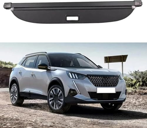 ANram Frachtabdeckung Für Peugeot 2008 A94 P24 2013-2024,Schutz Der Privatsphäre Abdeckung Hutablage Cargo Cover, Ausziehbar Kofferraumabdeckung Rollo