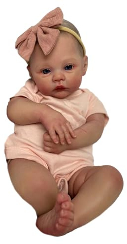 YIZITU 48,3 cm große Puppe, realistisches Silikon, Ganzkörper, weiße Haut, Jungenpuppe für Kinder mit Kleidung