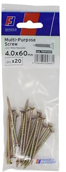 Forgefix Multi-Purpose Pozi Screw CSK ST ZP 4.0 x 60mm ForgePack 20, used in all trades including joinery, electrical and plumbing