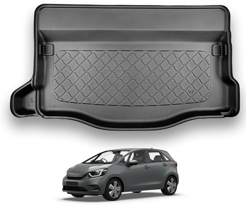 NOMAD Honda Jazz (2020+) Premium Boot Liner Tailored Fit Car Floor Mat Protector Non Slip Waterproof Raised Edges Compatible Custom Fit Accessory Black Dog & Pet Friendly Easy Install All-Weather