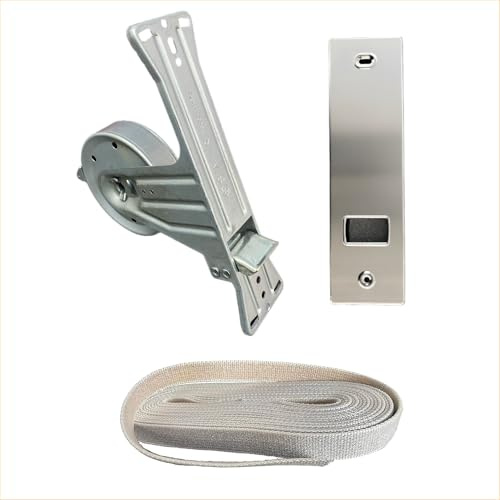FRAMIG Avvolgitore per Tapparelle a Incasso per Finestre e Balconi con Cintino Bicolore 7,5mt e Cover – Kit Completo in Acciaio Zincato – Interasse 165mm – Cintino con Bordi Rinforzati