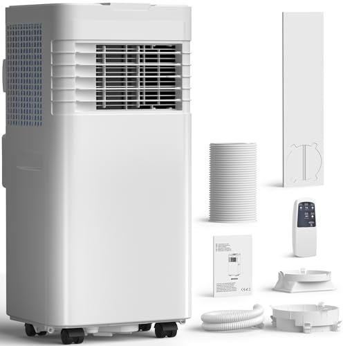 9000 BTU Portable Air Conditioner with Cooling, Dehumidifying & Fan Functions, Mobile Air Conditioning Unit with Window Seal Kit, R290 Eco Gas,Self-Evaporation,Sleep Mode,24hr Timer,for Room up to 25㎡