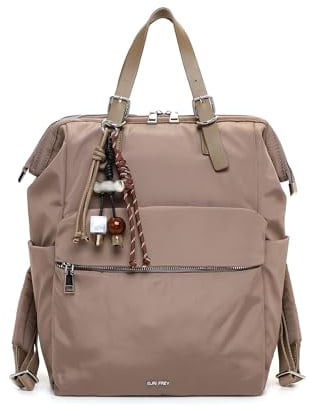 SURI FREY Freizeitrucksack Laptoprucksack mit Laptopfach Sandey Cityrucksack Taupe