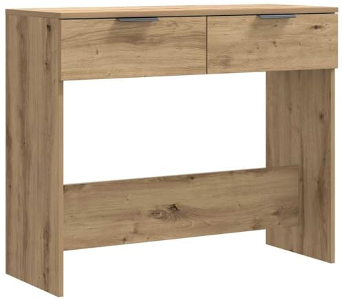 pokgdf Console moderne pour entrée en chêne artisanal avec support mural et instructions de montage (français non garanti), console fine avec tiroirs pour couloir