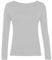 Women Long Sleeve T-Shirt Top Basic Casual Plain Stretch Vest Body Blouse Tee Layering, M/L 12-14, White