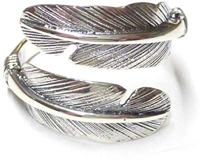 Ring Silber, Bandring offen, Größe 58 größenvariabel, Motiv Seelenfeder Indianerschmuck, Unisex