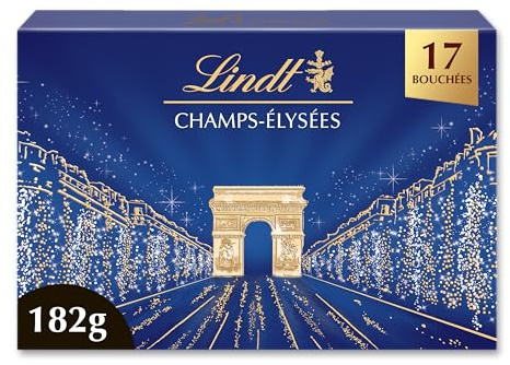 Lindt - Boîte CHAMPS-ELYSEES Assorti - Chocolats Noir, Blanc & Lait - Fins & Irrésistibles - 182g