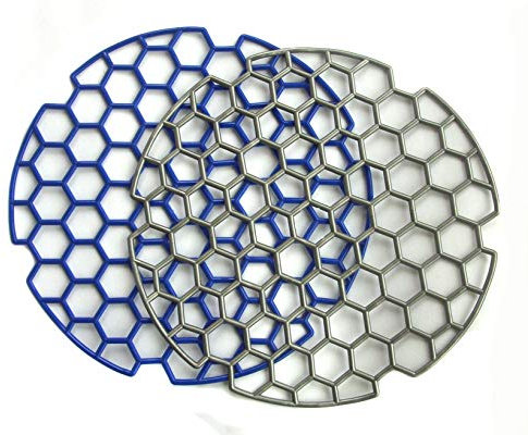 Haus&Garten Lot de 2 Insert pour évier Bleu/argenté