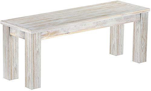 B.R.A.S.I.L.-Möbel Brasilmöbel Sitzbank 120 cm Rio Classico Shabby Brasil Massivholz aus Pinie, Verschiedene Größen & Farben, ideal für Esszimmer & Küche