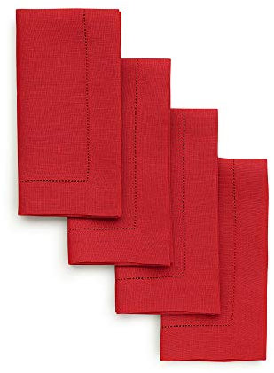 Solino Home Servietten aus 100 % Leinen, klassischer Hohlsaum, 50,8 x 50,8