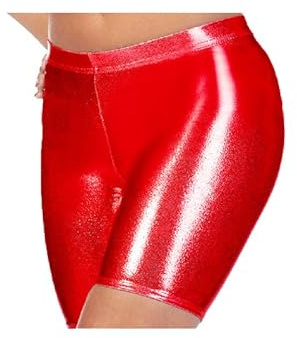 BODYWEAR LTD Childrens Cycling Shorts in Shiny Metallic (Womens (Red, 5/6 Years)
