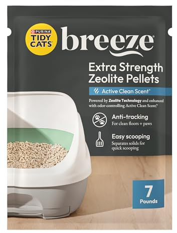 Purina Tidy Cats Non Clumping Cat Litter, Breeze Enhanced Pellets Multi Cat Litter - 7 lb. Bag