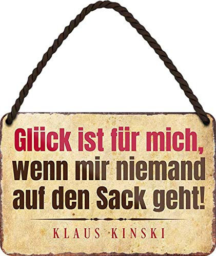 schilderkreis24 - Blechschild 18×12 cm – witzige & freche Sprüche – Deko für Küche, Büro & Camper – lustige Geschenkidee (Glück ist für mich, wenn mir Niemand auf den Sack geht!)