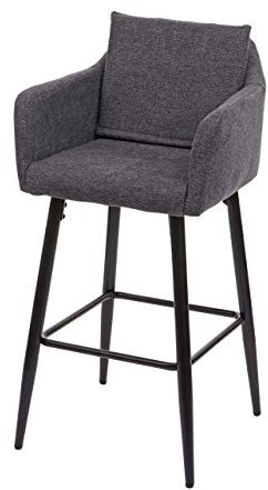 Barhocker HWC-H93, Barstuhl Tresenhocker, Fußablage Metall - Stoff/Textil dunkelgrau