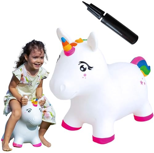 Gerardo´s Toys Jumpy Unicorn (Kinderspielzeug, Hüpfball Einhornfigur, für draußen und drinnen, ab 12 Monaten, belastbar bis 100 kg) GT69345