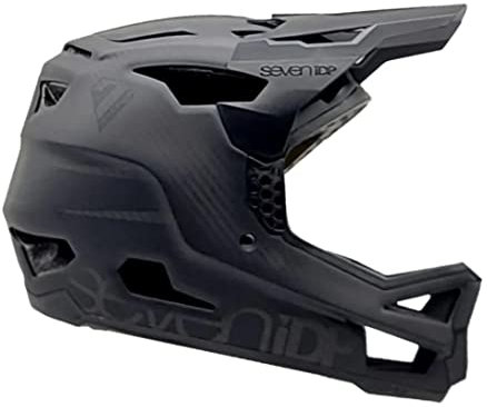 7 iDP Project 23 Carbon Full Face MTB Mountain Bike Helmet (Black / Raw Carbon, S)