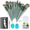 Koccido Lot de 22 grand pinceaux de maquillage pour fond de teint, fard à paupières, vert