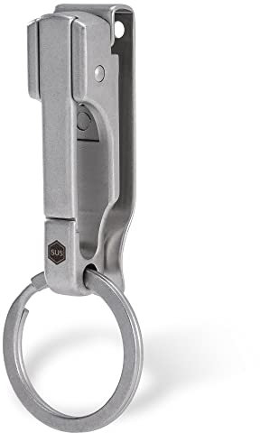 KeyUnity KS02 EDC Gürtel Schlüsselanhänger Clip Schnellverschluss, Edelstahl Duty Belt Schlüsselanhänger Halter für Hosen, Jeans, Hosen